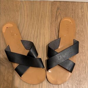 J. Crew Black and Tan Women's Sandals